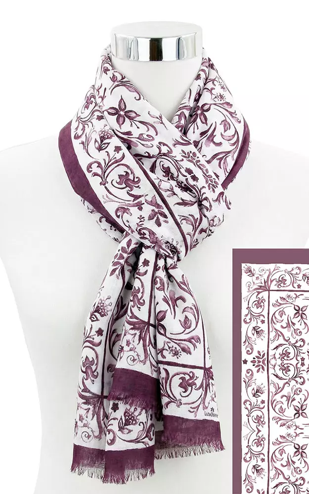 Schal Vintage, pflaume