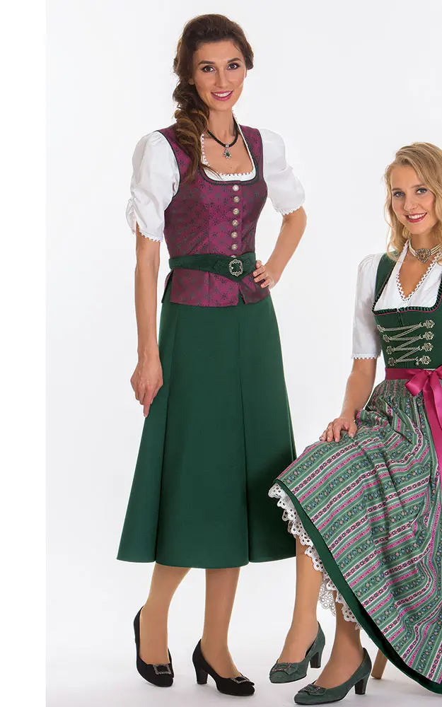 Mieder Herzberg, beere/grün