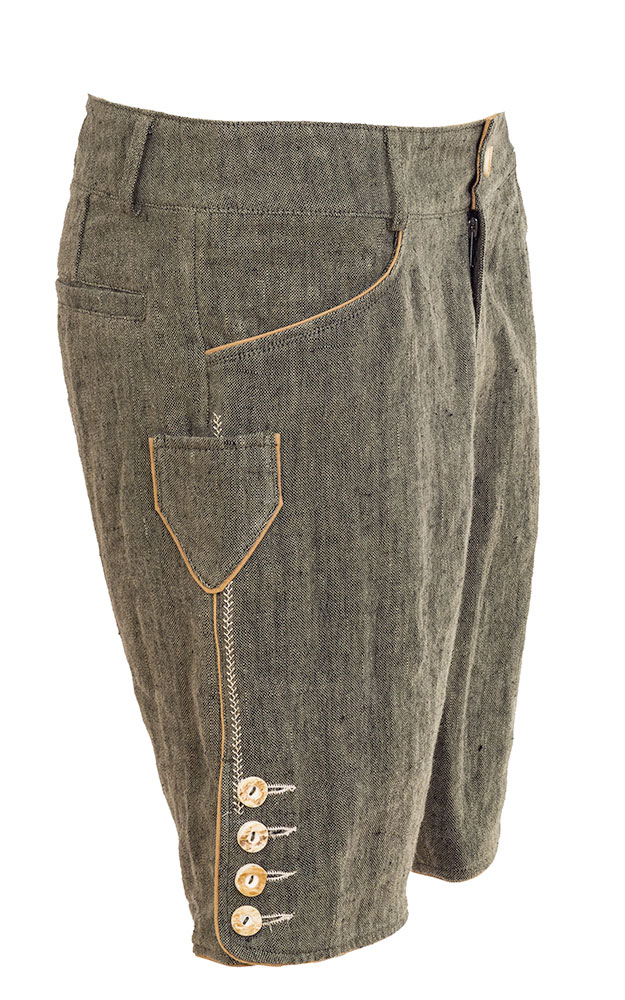 Stofflederhose Leinen, grün