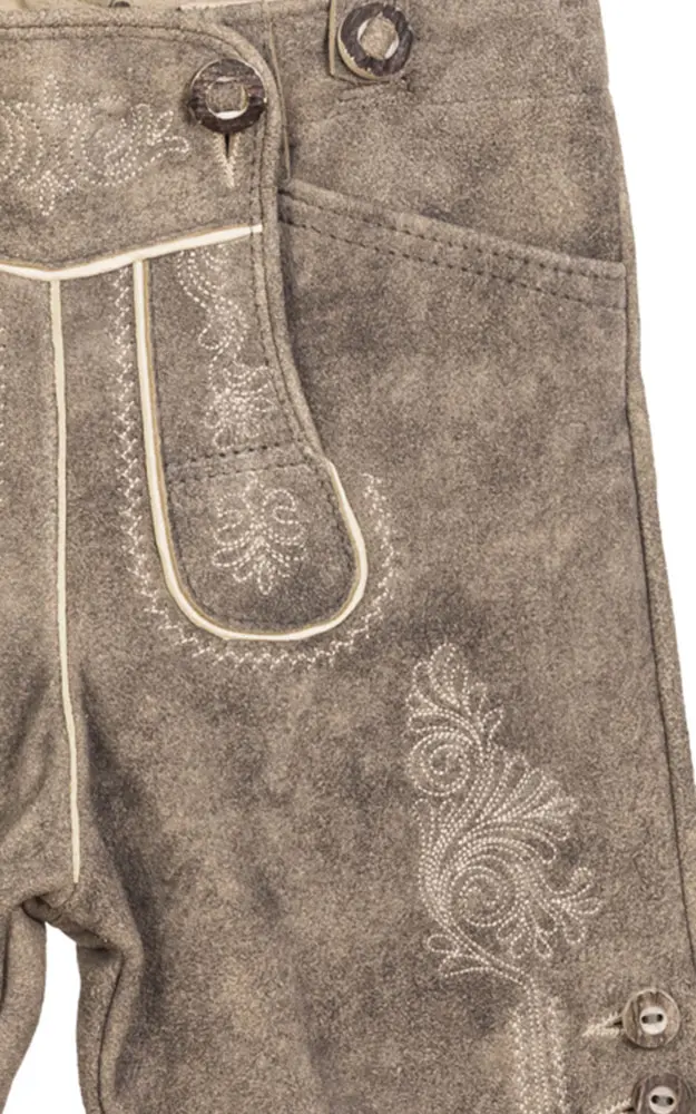 Kinder-Lederhose Felix mit Träger/Gürtel, braun