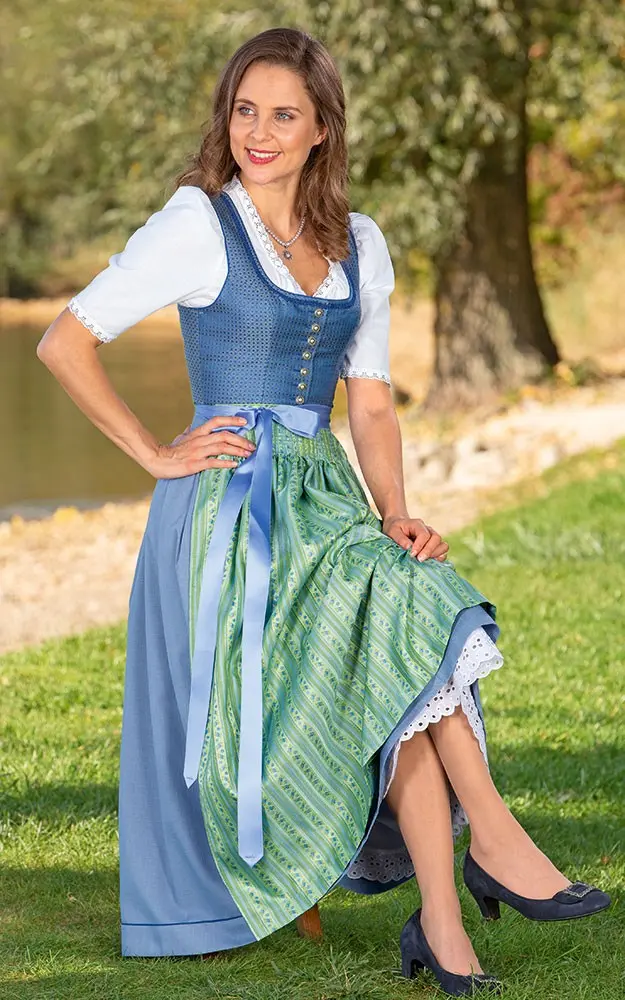 Schürze Goldsee Extra, mint/blau