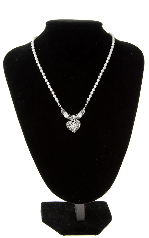 Kette 51050-48377, Perle Herz weiß