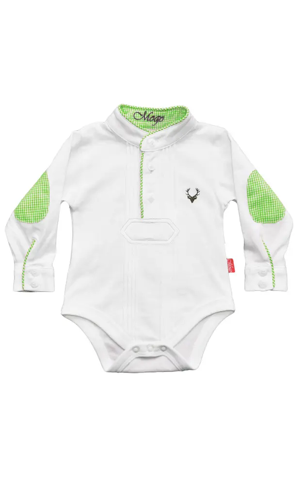 Baby-Body Pfoad langarm, grün