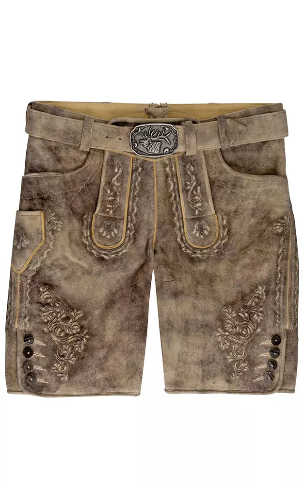 Lederhose Engen mit Gürtel, espresso