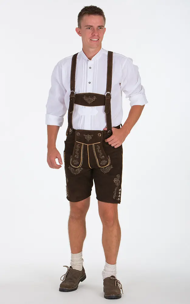 Lederhosen-SET Max kurz, espresso