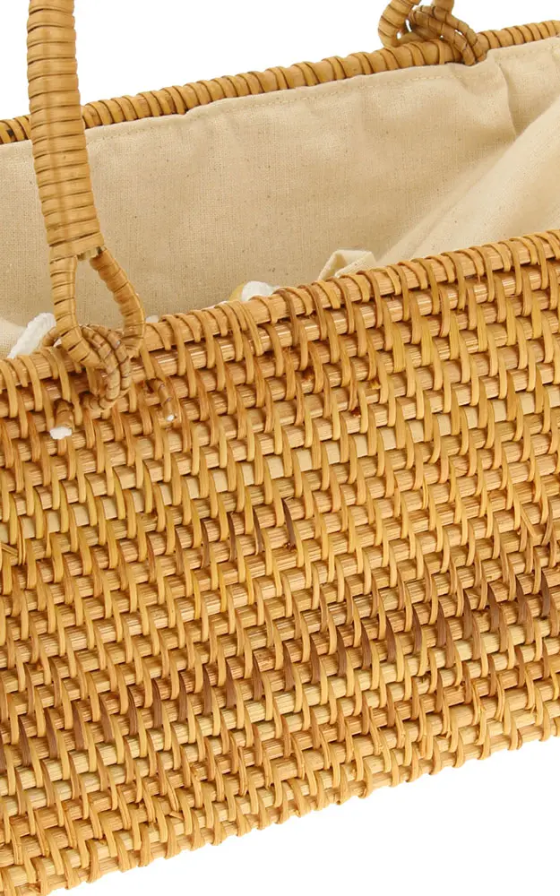 Korbtasche AT24018, Stoff beige