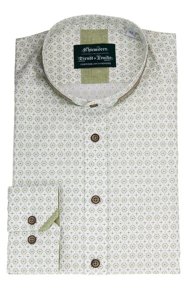 Hemd 3066 10220, weiß/grün  - Slim fit