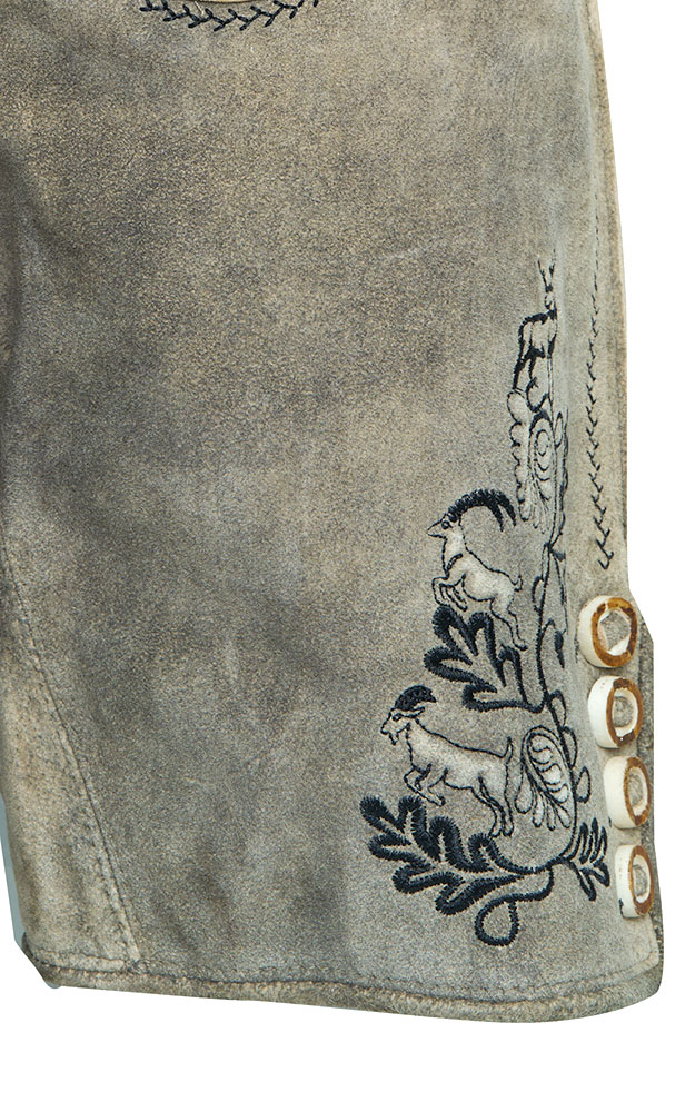 Lederhose Luigi mit Gürtel, graubraun