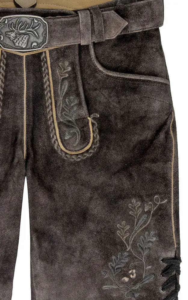 Lederhose Etienne mit Gürtel, ombre