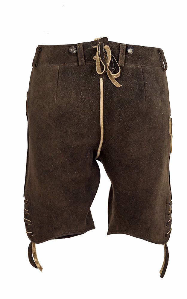 Hirschlederhose Leonhard MEINDL ohne Träger, dunkelbraun-antik