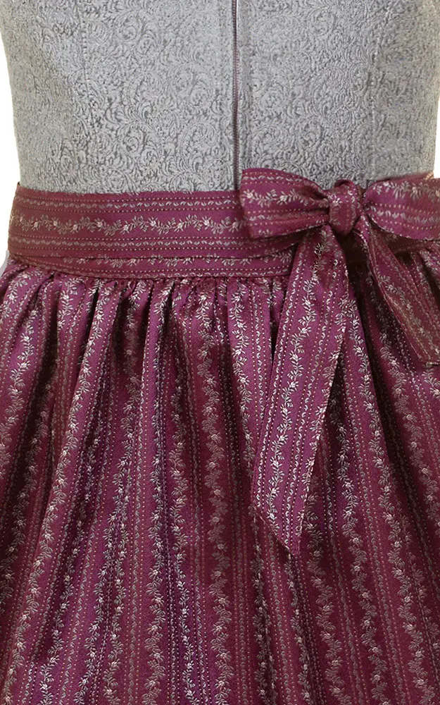 Kinderdirndl Christl mit Schüze, anthrazit/brombeer
