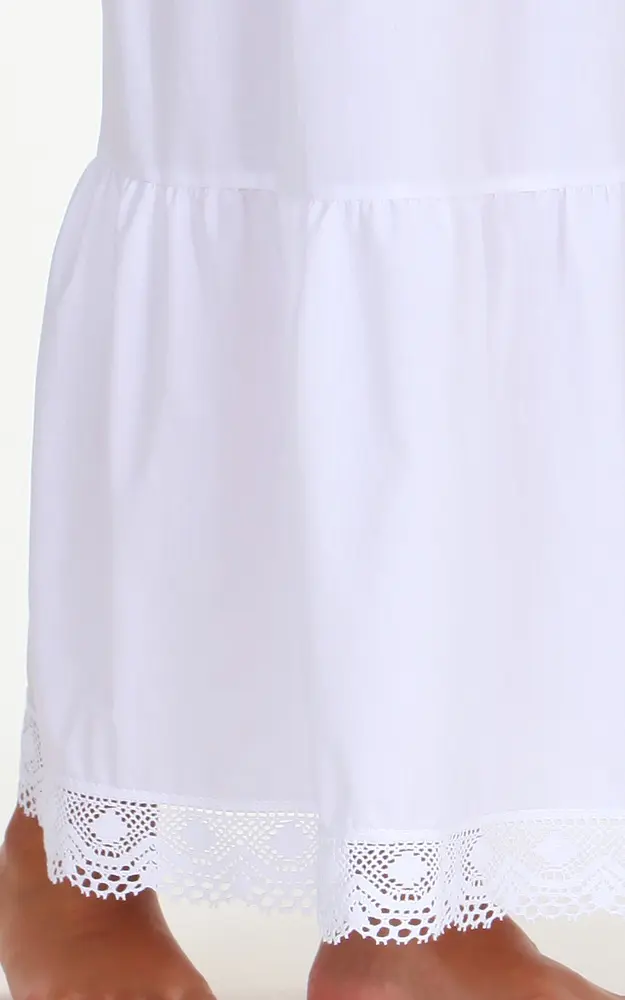 Unterrock Cora, weiß 90cm Klöppelspitze