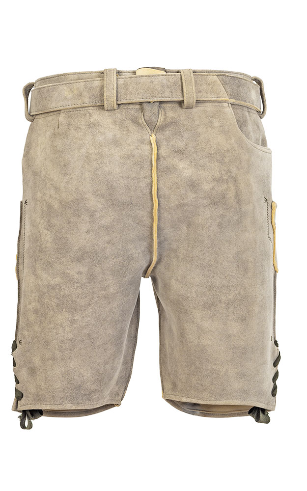 Hirschlederhose Spitzbua mit Gürtel, weizen rustikal