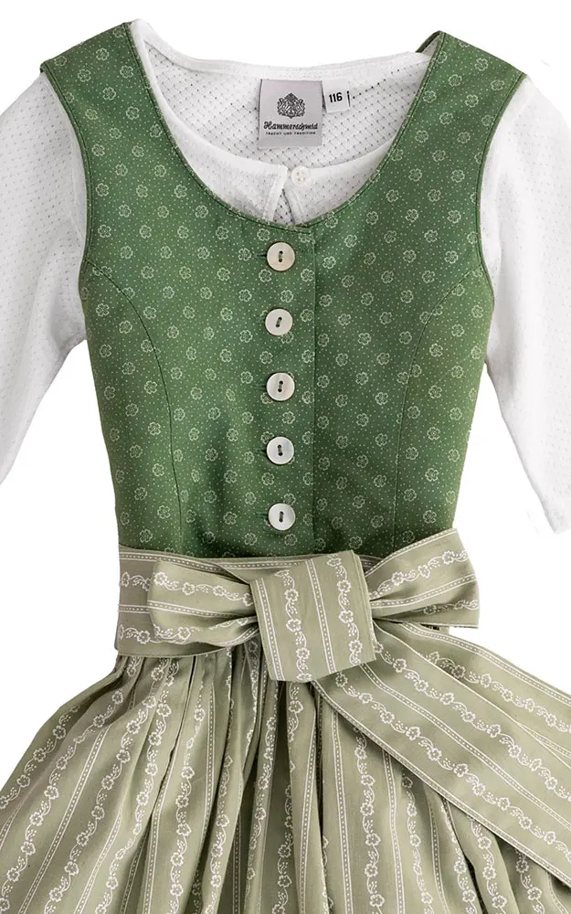 Kinderdirndl Wallersee mit Schürze u. Bluse, hellgrün