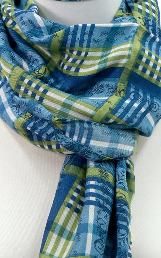 Schal Ausseer Karo, mittelblau