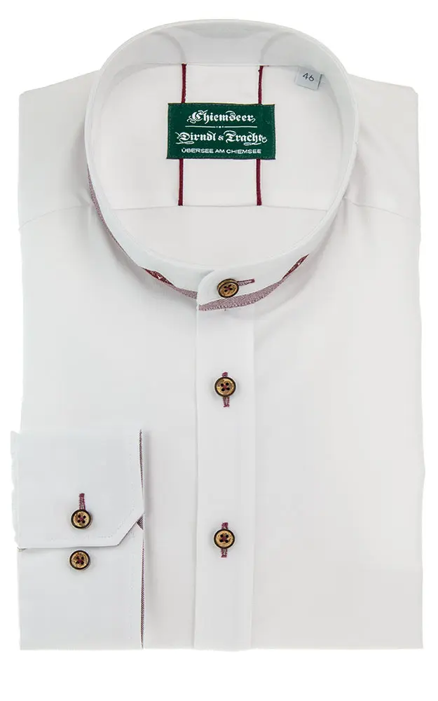 Hemd 3112, weiß/rot SK - Slim fit