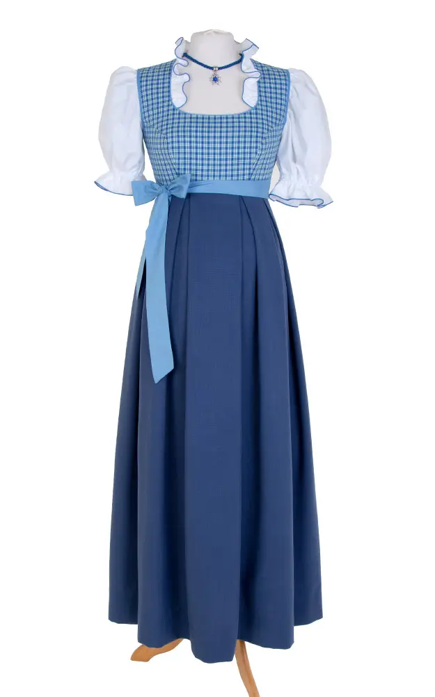 Schwangerschaftsdirndl mit Band, blau