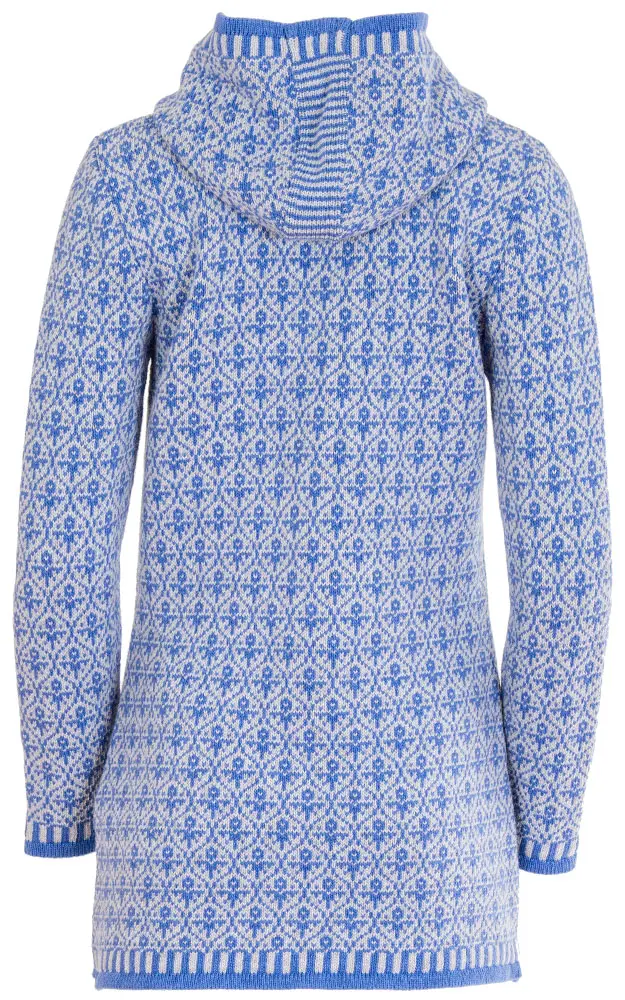 Strickmantel Halli, blau/weiß