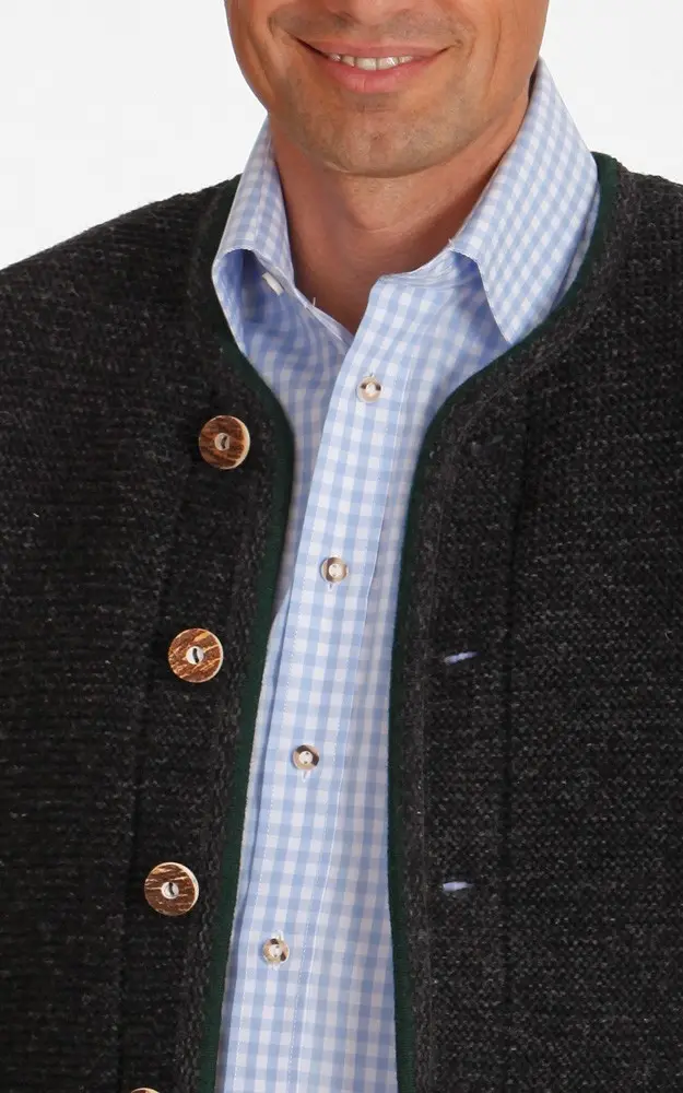 Strickjacke Gerhard, anthrazit/tanne