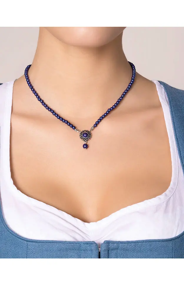 Kette Helena, Perle blau