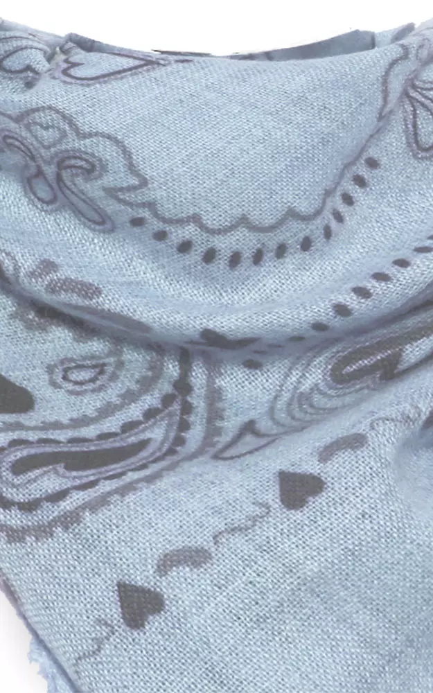 Tuch Herzmotiv, azurblau