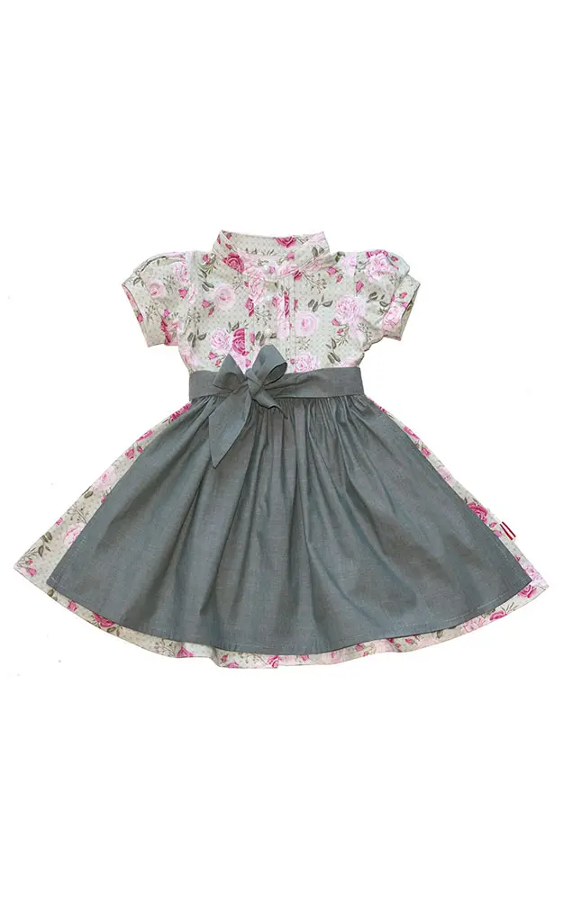 Baby-Dirndl Greta mit Schürze, grün