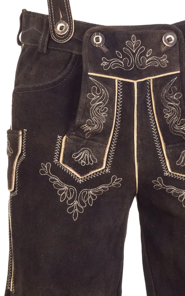 Lederhose Wasi-S mit Träger, wild torf