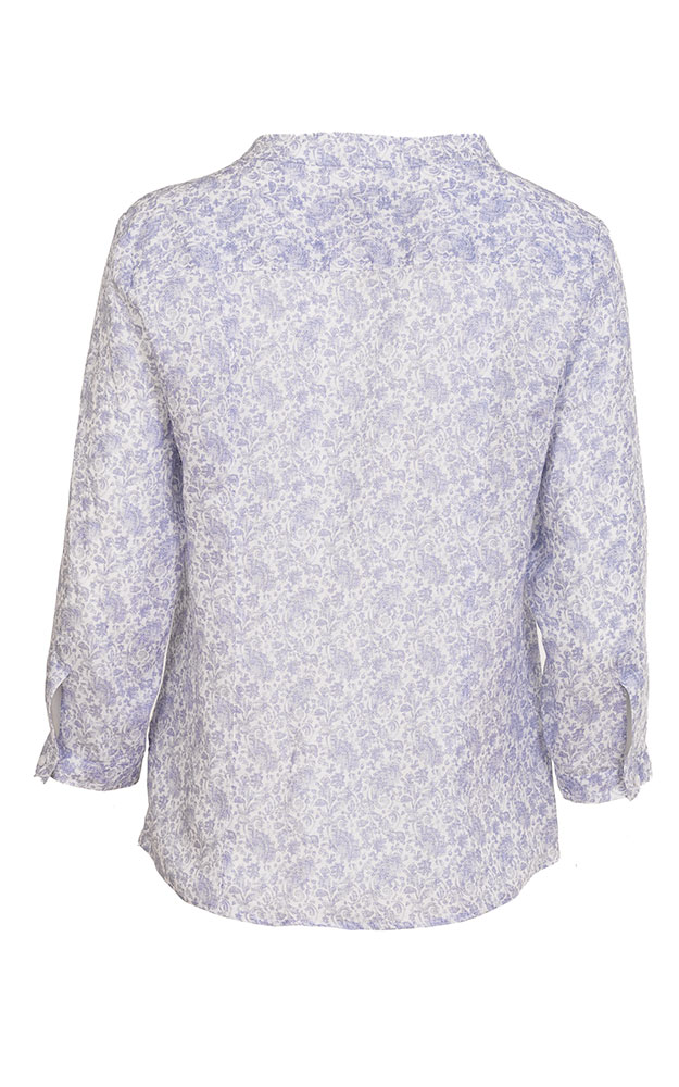 Trachtenbluse 6191OS, blau/weiß