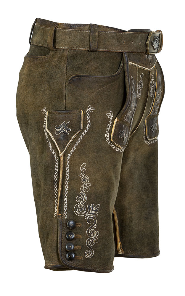 Lederhose Hartmut-G mit Gürtel, erde