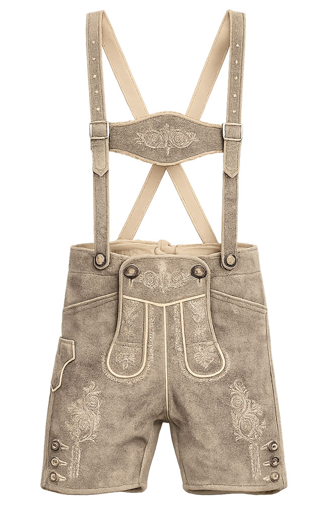 Kinder-Lederhose Felix mit Träger/Gürtel, braun