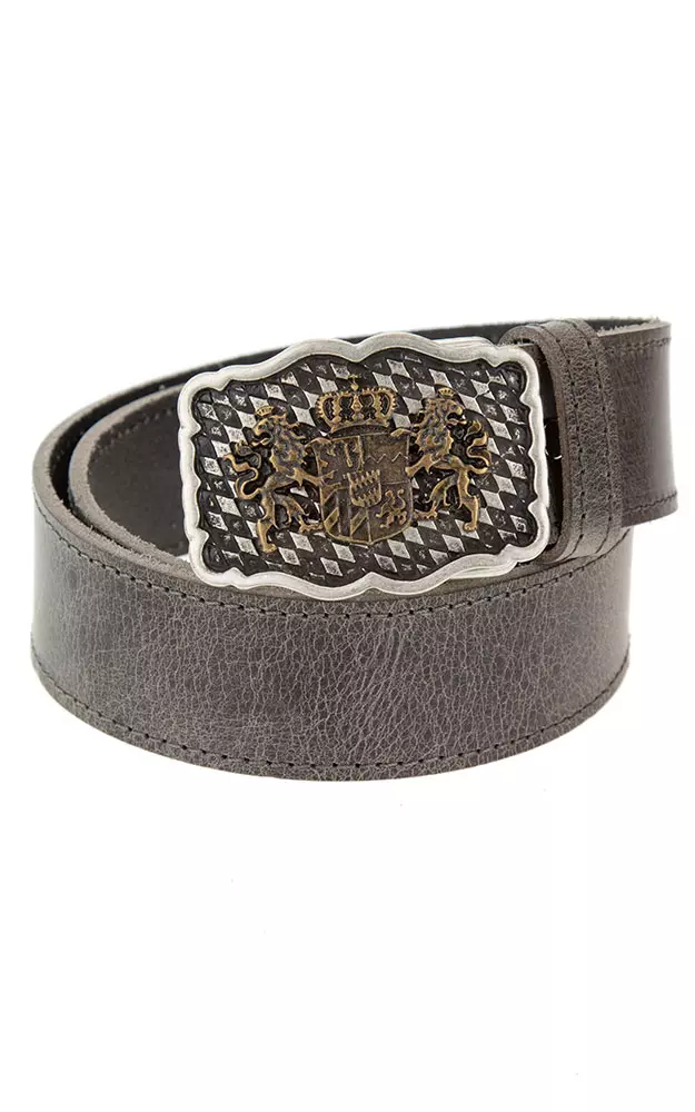 Gürtel 04073 Löwen messing, graubraun