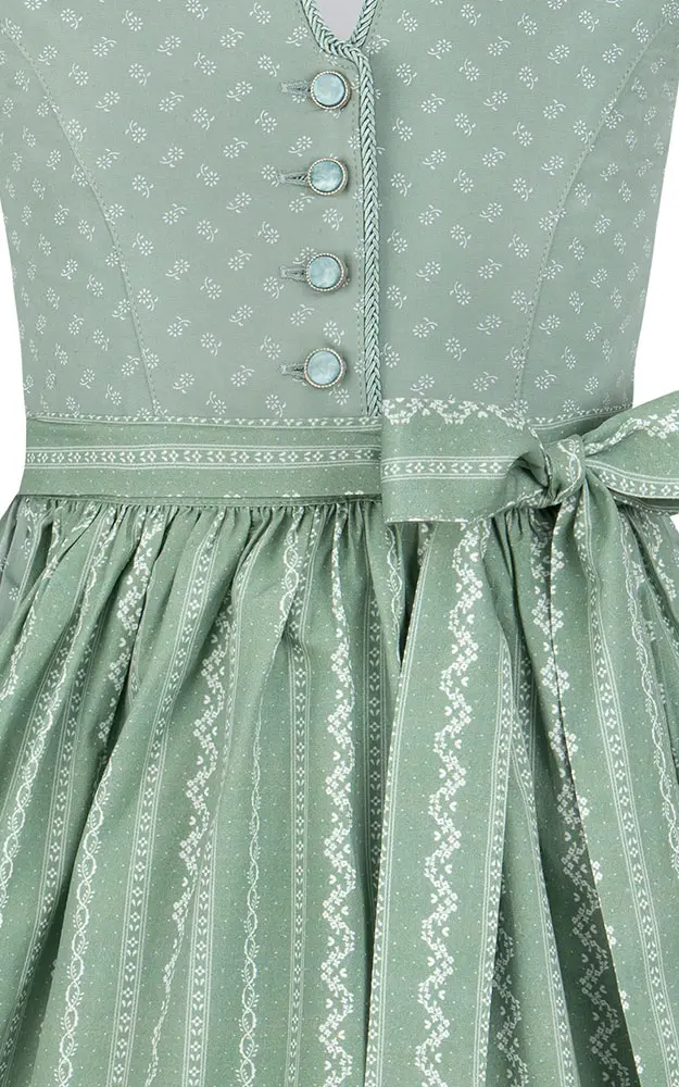 Kinderdirndl Lena mit Schürze, salbeigrün