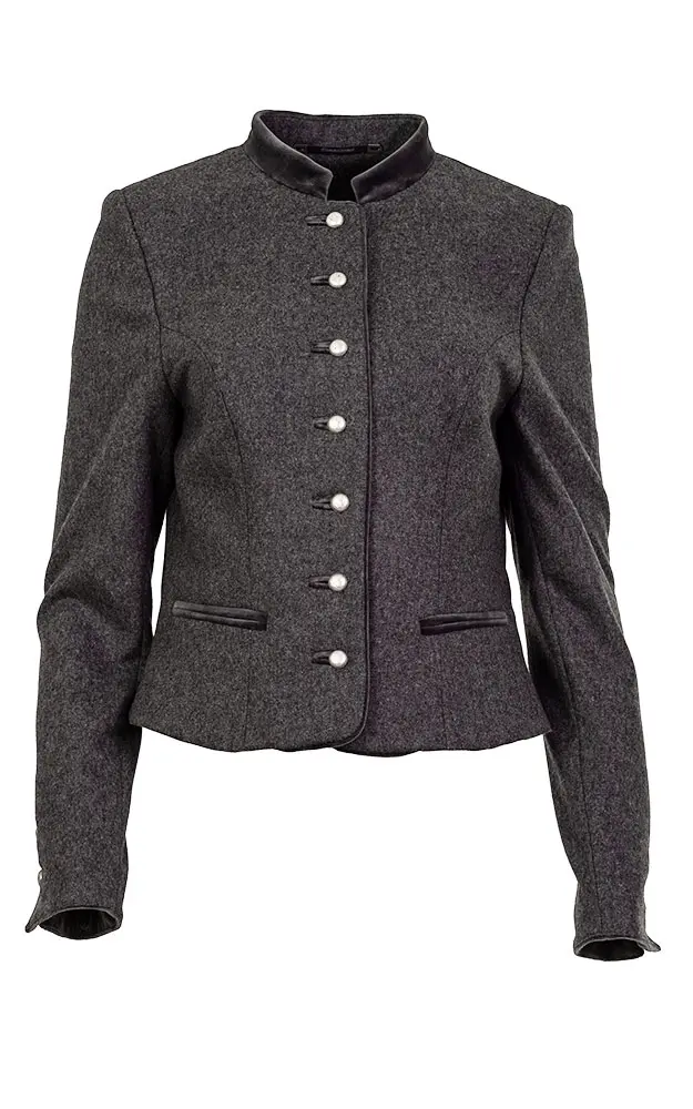 Jacke Ebbs, dunkelgrau/Samt schwarz