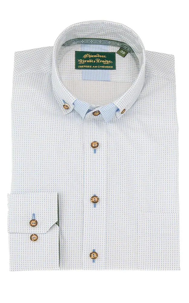 Hemd 2436 3684, weiß/blau - Slim fit