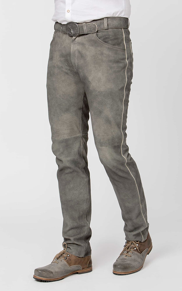 Lederhose Marlon mit Gürtel, stein gespeckt