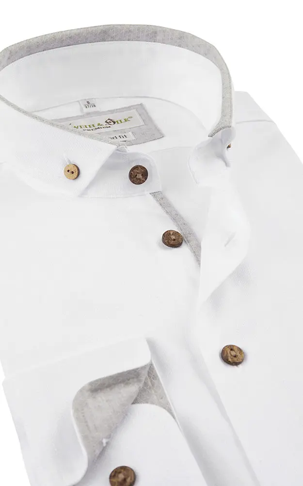 Hemd Klostersee weiß/salbei - Tailored fit