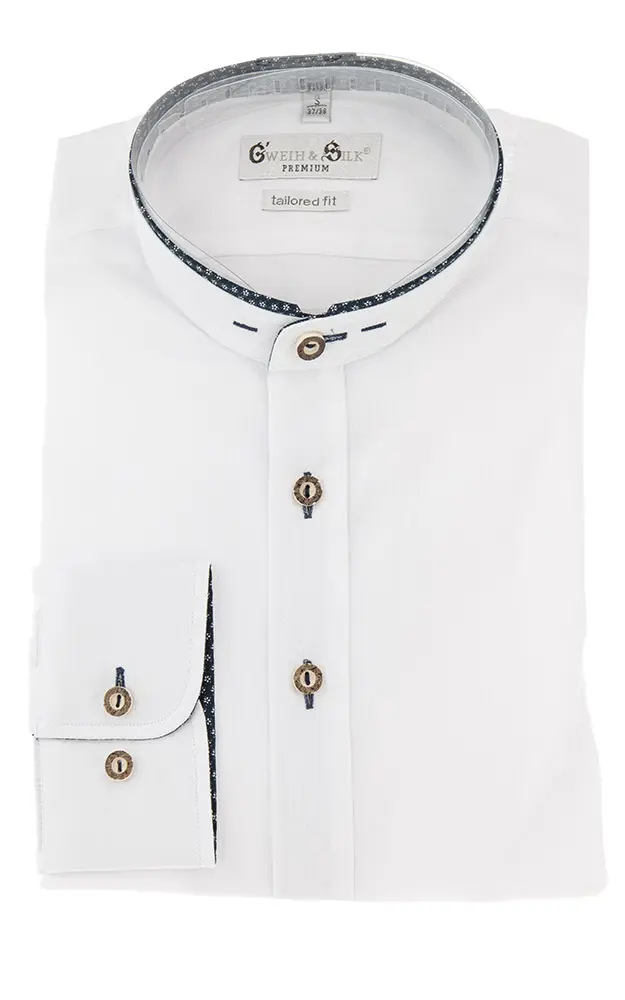 Hemd Pilsensee, weiß/blau - Tailored fit