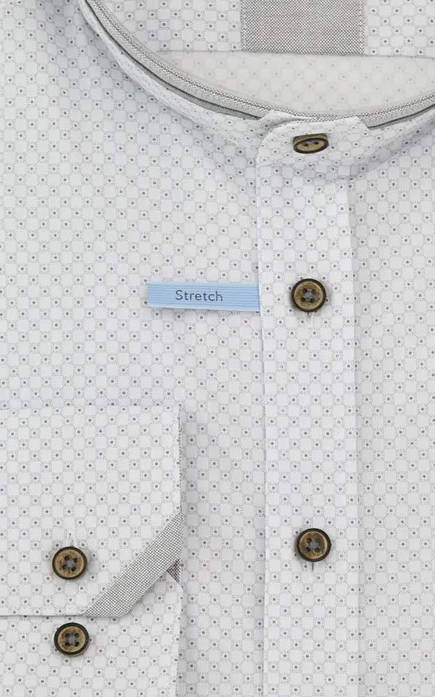 Hemd 43109 SK weiß/grau - Slim fit