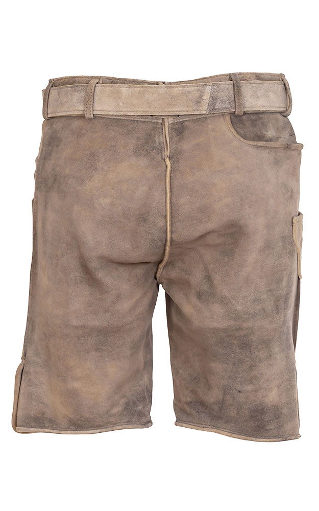 Lederhose Arno mit Gürtel, hellbeige