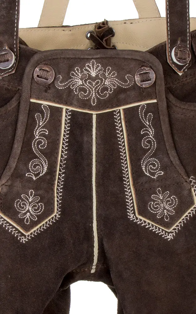 Kinder-Bundlederhose mit Träger, espresso