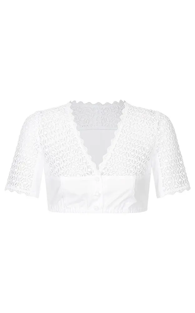Dirndlbluse 01 10248, weiß