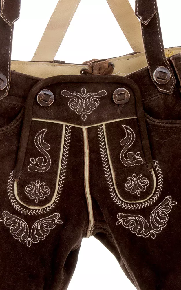 Kinder-Lederhose Michi mit Träger espresso