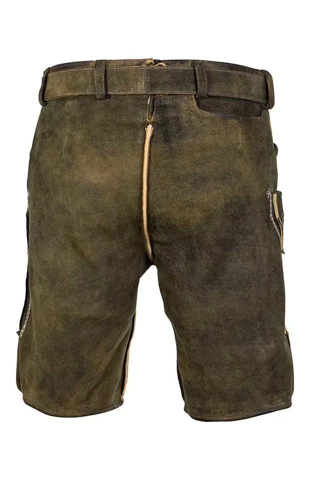 Lederhose Hartmut-G mit Gürtel, erde
