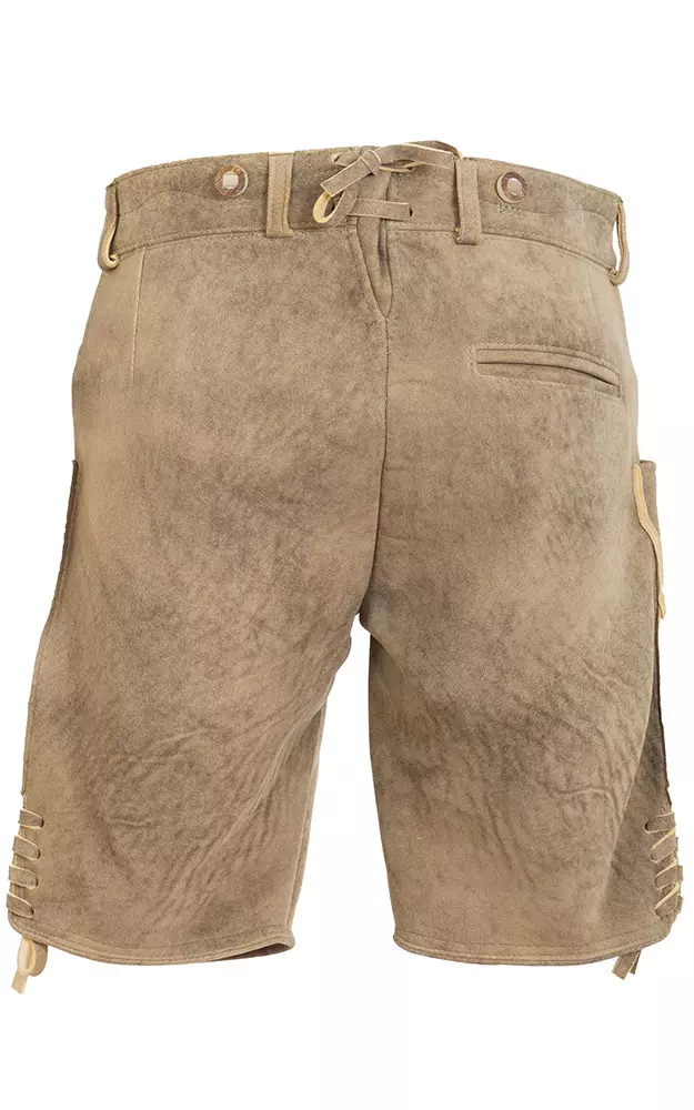 Hirschlederhose Ludwig ohne Träger, urig hell