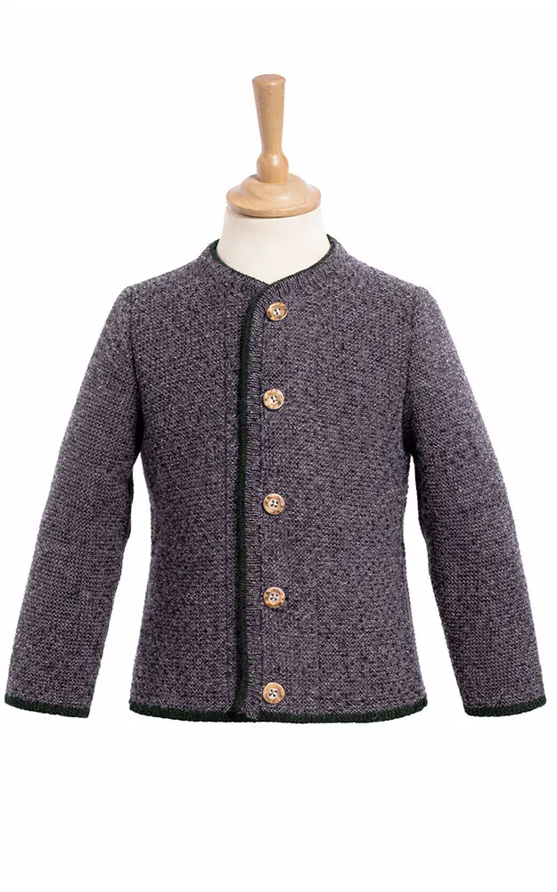 Kinder-Strickjacke, anthrazit/tanne