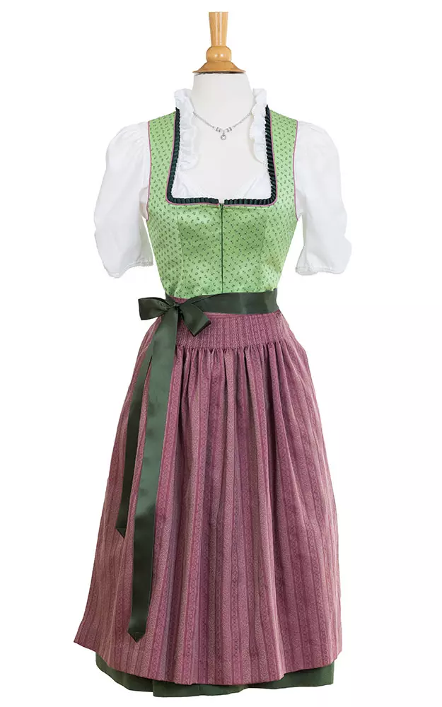 Blusendirndl Glottertal /E apfelgrün, mit Schürze