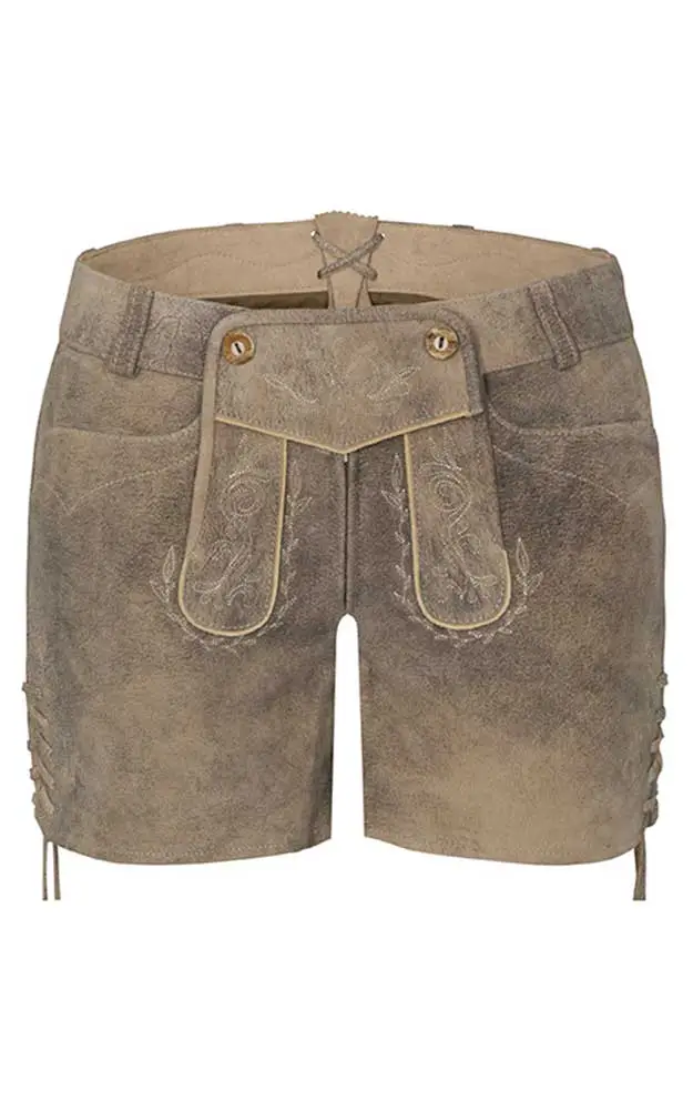 Damenlederhose Barbie, grau/beige