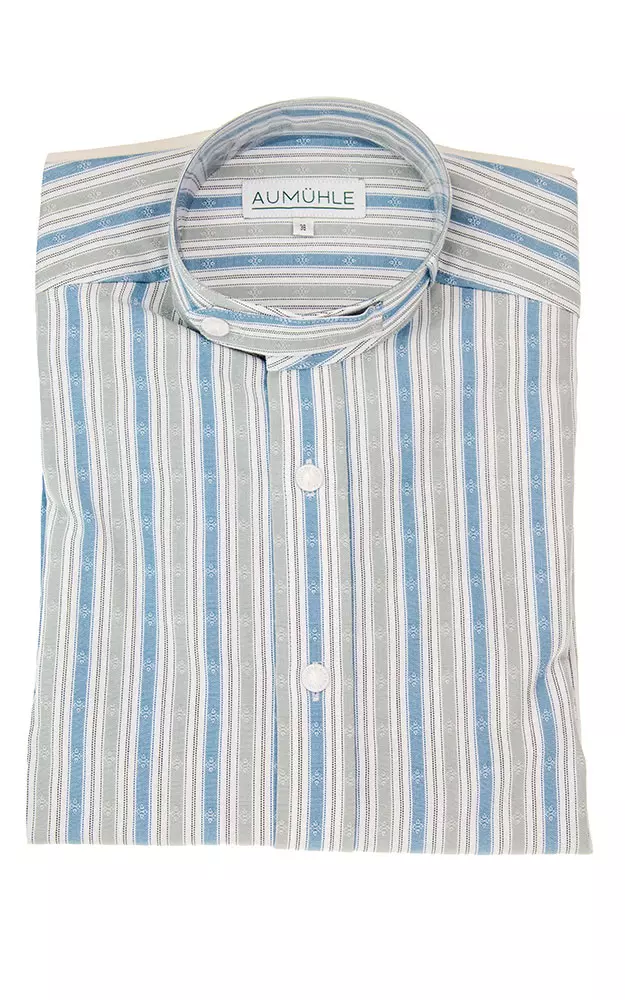 Hemd 03 13410P, blau/grau gestreift