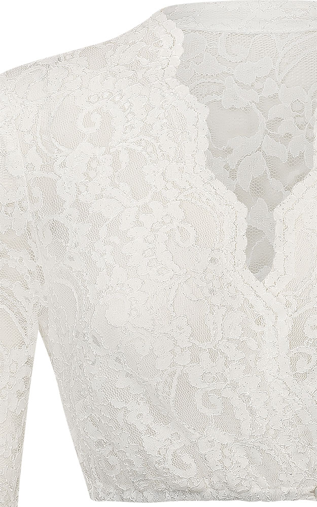 Dirndlbluse Mariella, cremeweiß Glitzer