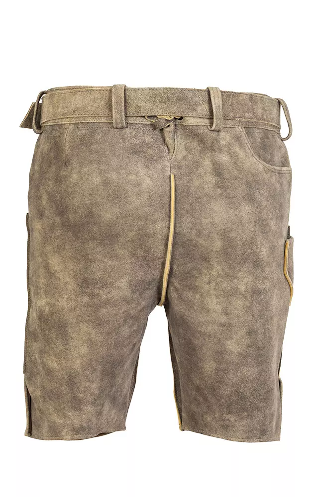 Lederhose Karl mit Gürtel, sandstein antik